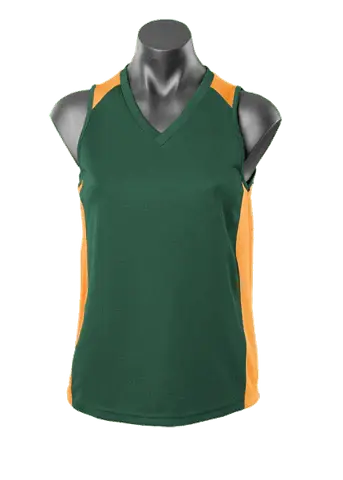 Aussie Pacific Premier Ladies Singlet 2101 Casual Wear Aussie Pacific Bottle/Gold 8